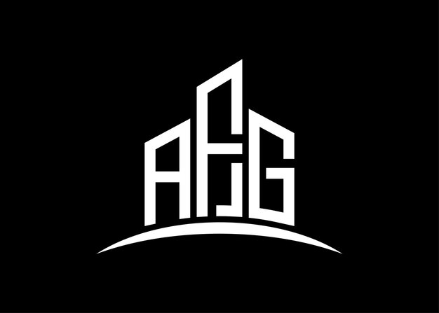 Carta AFG edificio vector monograma plantilla de diseño de logotipo Edificio Forma logotipo AFG