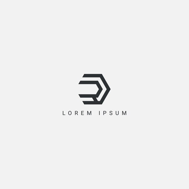Carta del alfabeto DR logotipo RD monograma mínimo plantilla vectorial de diseño de iconos