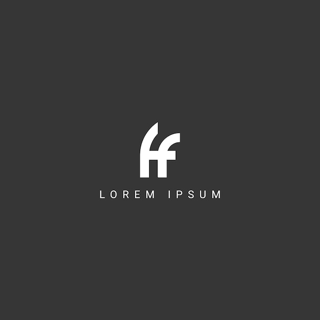 Carta del alfabeto HF FH icono logotipo símbolo vectorial