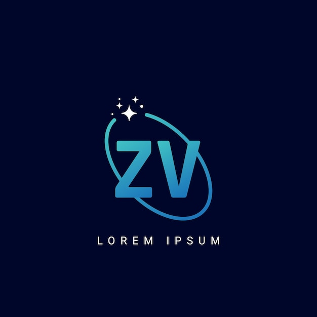 Carta del alfabeto ZV VZ Ilustración de plantilla vectorial de logotipo único