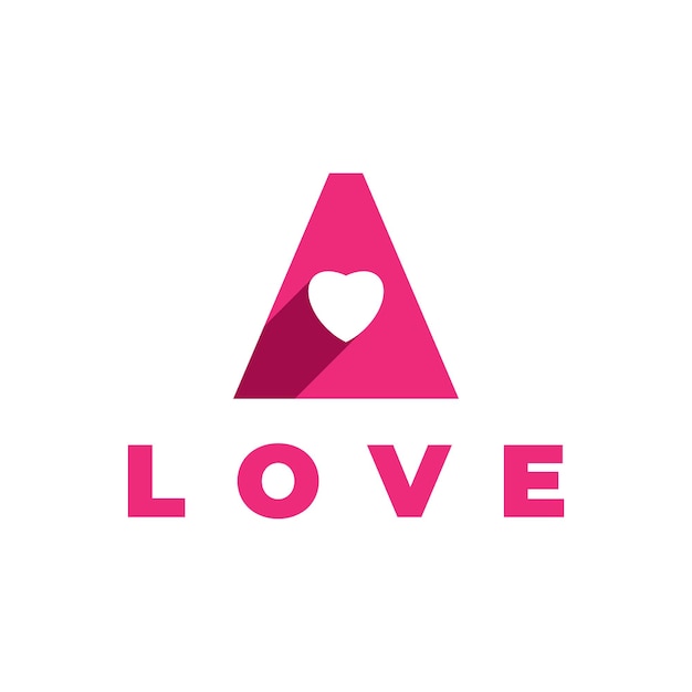 Una carta con amor diseño de logotipo en 3D