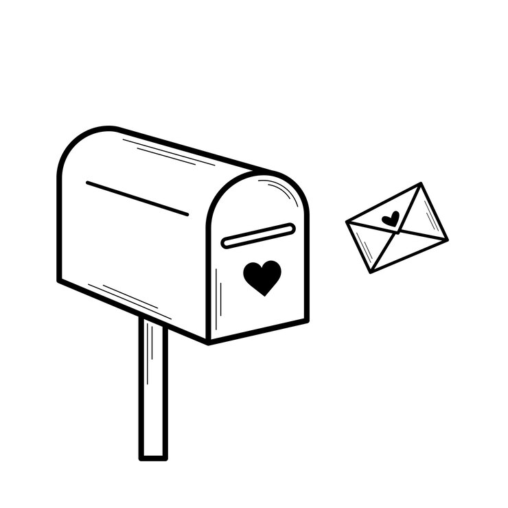 Vector la carta de amor vuela al buzón. concepto del día de san valentín.