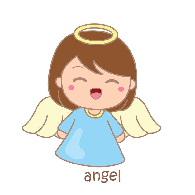 Un, carta, para, ángel, ilustración, vector clipart