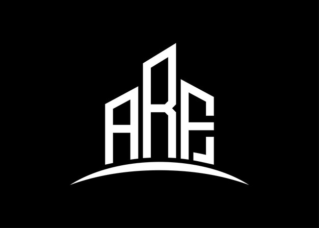 Carta ARF edificio vector monograma plantilla de diseño de logotipo Edificio Forma logotipo ARF