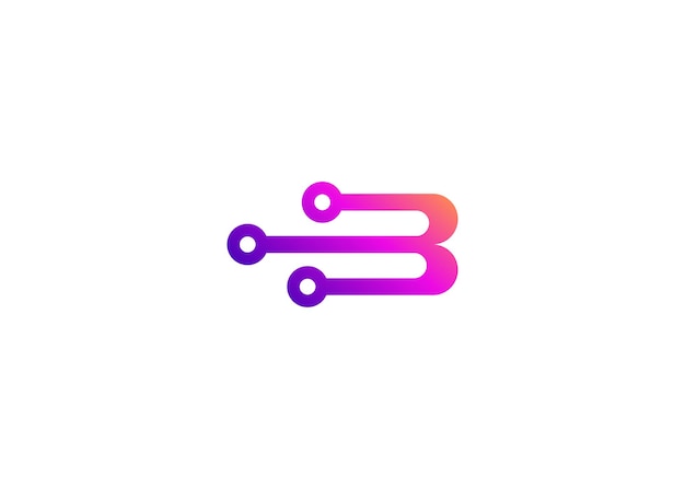 Carta B Tecnología plantilla de diseño de logotipo de monograma vectorial Carta B molécula Ciencia y biotecnología