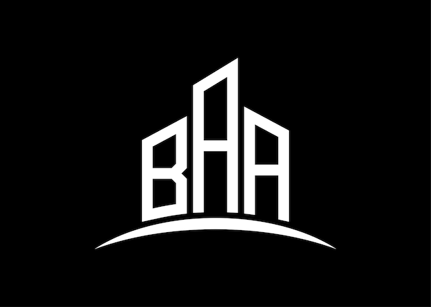 Carta BAA monograma vectorial del edificio plantilla de diseño del logotipo Forma del edificio logotipo BAA