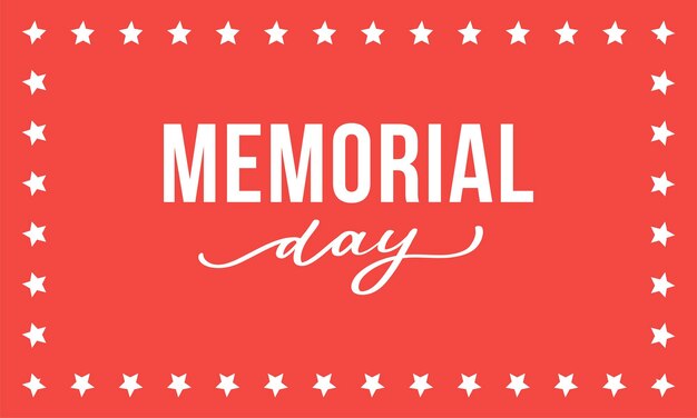 Carta de barras y estrellas de Happy Memorial Day