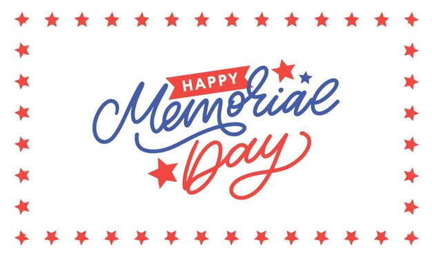 Carta de barras y estrellas de happy memorial day