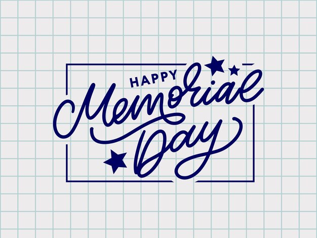 Carta de barras y estrellas de Happy Memorial Day