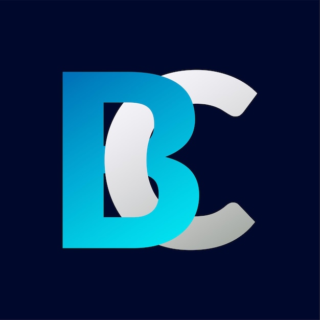 Carta BC logotipo colorido en el círculo Ilustración del logotipo vectorial