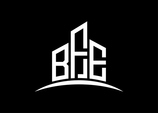 Carta BFE edificio vector monograma plantilla de diseño de logotipo Edificio Forma logotipo BFE