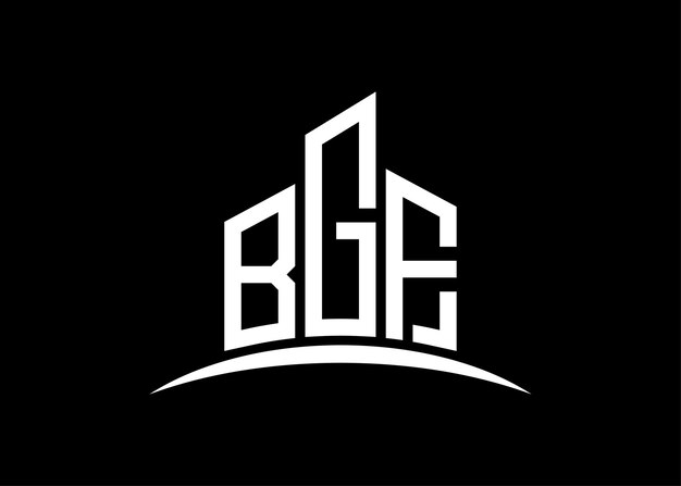 Carta BGF edificio vector monograma plantilla de diseño de logotipo Edificio Forma logotipo BGF