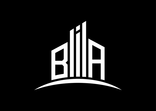 Carta BIA edificio vector monograma plantilla de diseño de logotipo Edificio Forma logotipo BIA