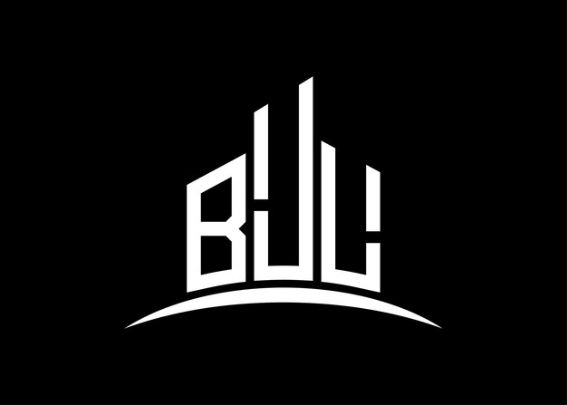 Carta BJL edificio vector monograma plantilla de diseño de logotipo Edificio Forma logotipo BJL