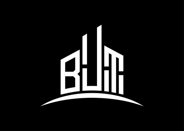 Carta BJT edificio vector monograma plantilla de diseño de logotipo Edificio Forma logotipo BJT