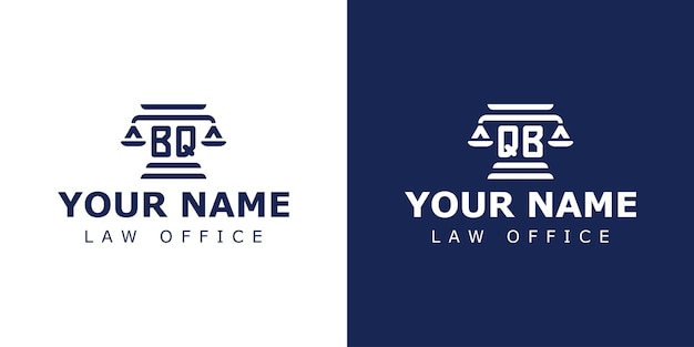 Carta BQ y QB Logotipo legal adecuado para cualquier negocio relacionado con el abogado legal o la justicia con las iniciales BQ o QB