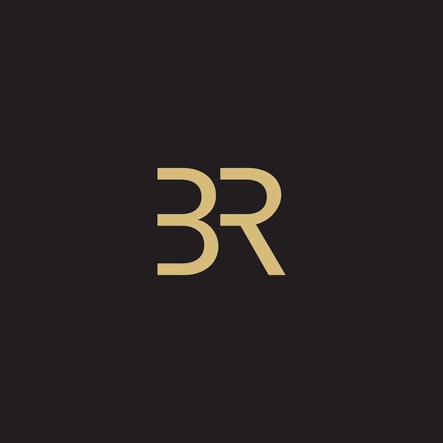 Carta BR Logotipo Monograma B y R Monograma Diseño BR Iniciales Carta