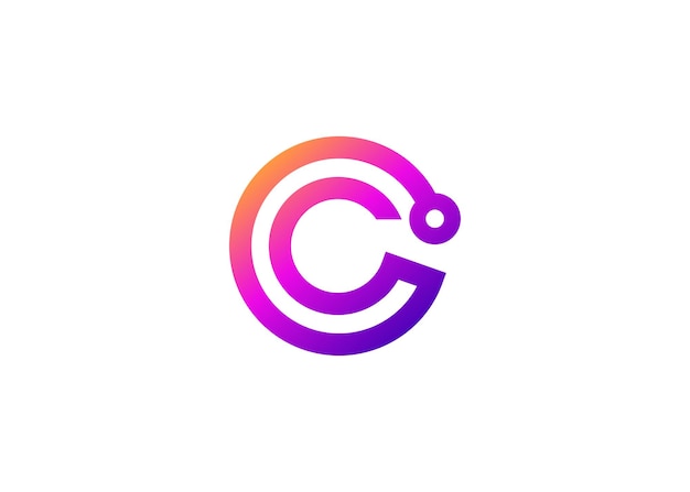 Carta C Tecnología modelo de diseño de logotipo de monograma vectorial Carta C molécula Ciencia y biotecnología