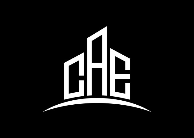 Carta CAE edificio vector monograma plantilla de diseño de logotipo Edificio Forma logotipo CAE