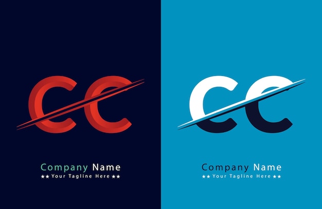 Carta CC logotipo colorido en el círculo Ilustración del logotipo vectorial