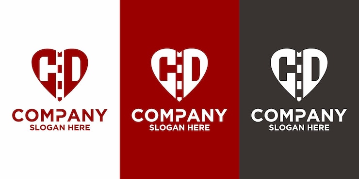Vector carta cd corazón amor diseño de logotipo diseño de logotipo moderno plantilla de ilustración vectorial