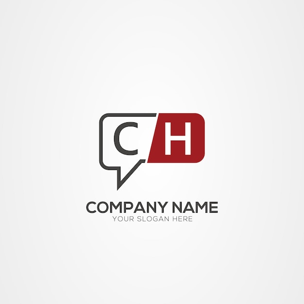 Carta CH HC Logo de tecnología creativa diseño de chat diseño de robot de comunicación diseño de logo Vector