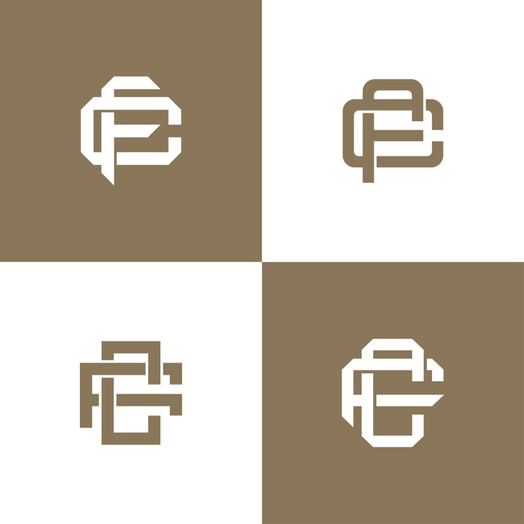 Vector carta de colección monogram cf o fc con enclavamiento, estilo deportivo bueno para marca, ropa, ropa de calle