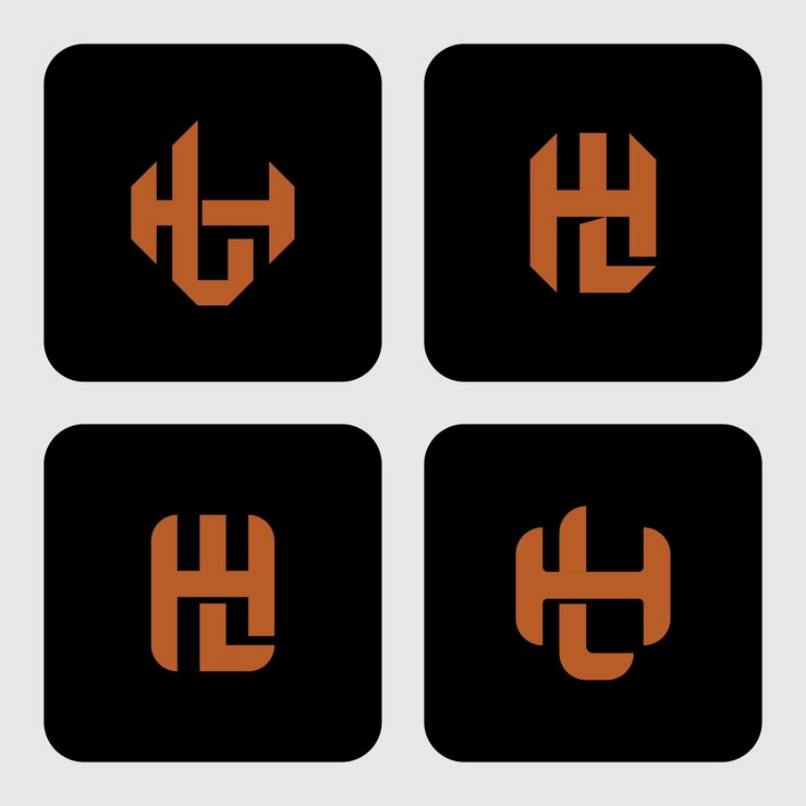 Vector carta de colección monogram hl o lh con estilo interlock para ropa de marca ropa de calle