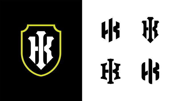 Carta de colección de monograma KI o IK con estilo de bloqueo de escudo buena para ropa de marca