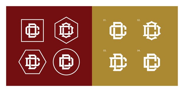 Carta de colección de monogramas CD o DC con estilo interlock bueno para marca, ropa, ropa de calle