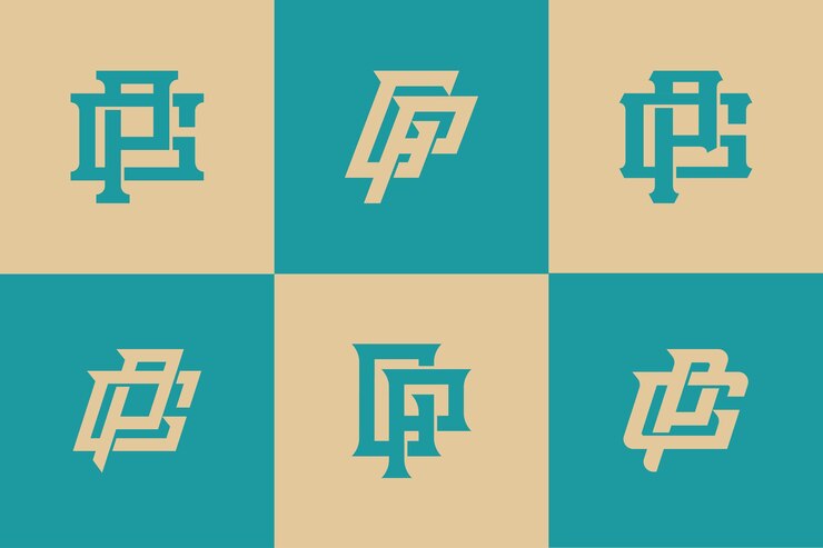 Vector carta de colección de monogramas gp o pg con estilo de enclavamiento para ropa de marca ropa de calle