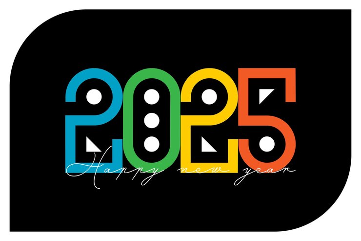Vector carta de color para el año 2025