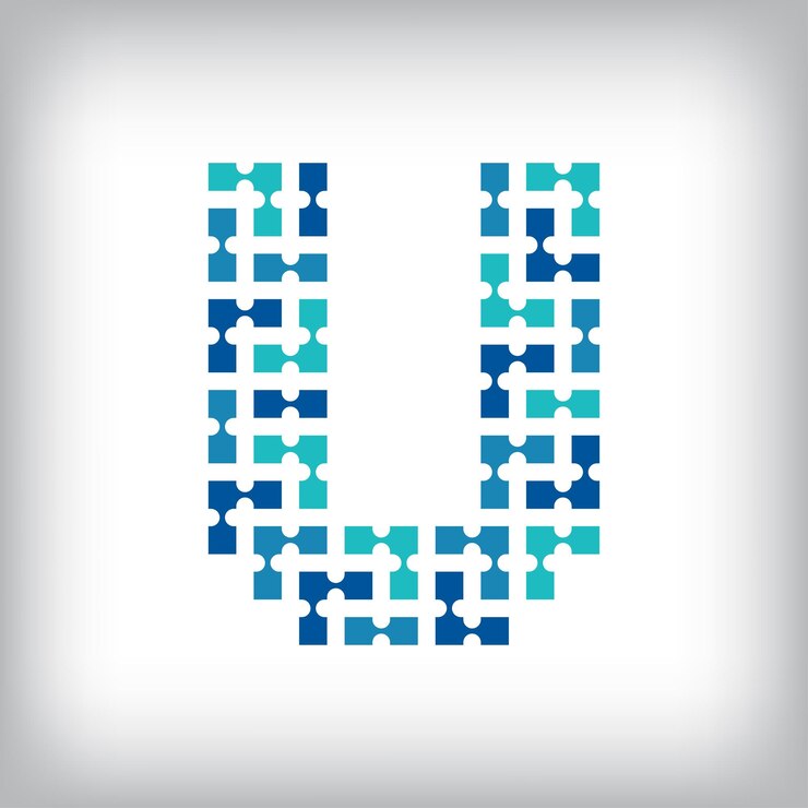 Vector carta de conexión de red u logotipo comunicación creativa gráficos de tono azul medios digitales