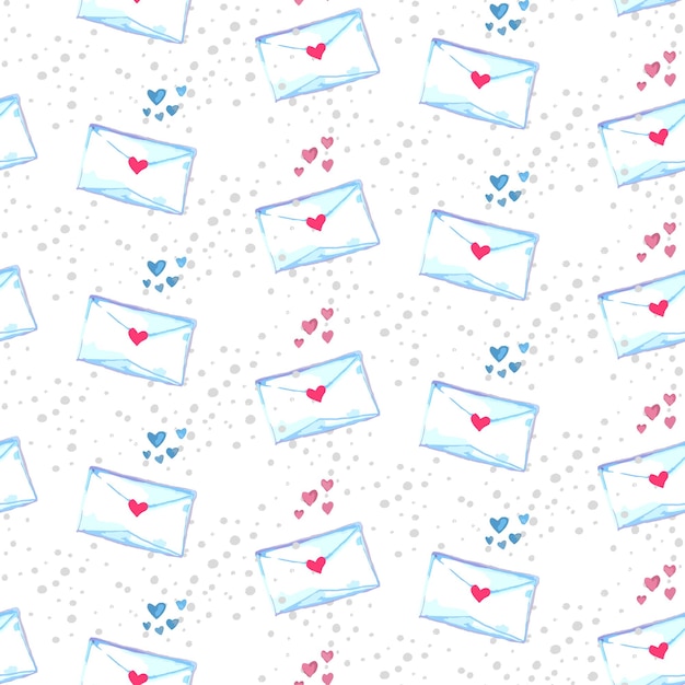 Carta con corazones de color rosa de patrones sin fisuras para textiles o papel tapiz álbum de recortes Vector fondo