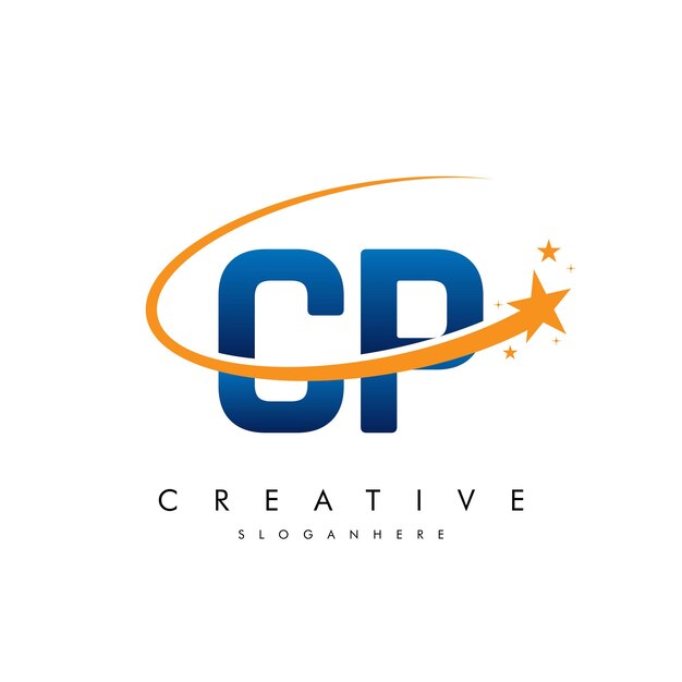 Carta CP PC Estrella Logotipo e icono Diseño de ilustraciones vectoriales de plantilla