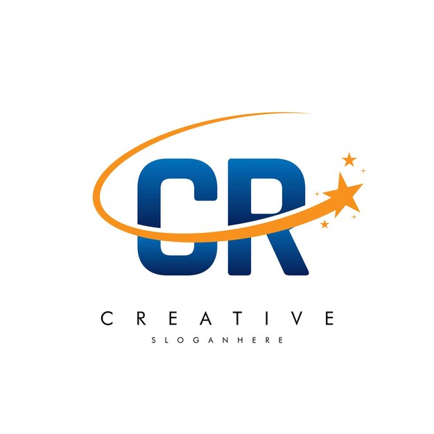 Carta CR RC Estrella Logotipo e icono Diseño de ilustraciones vectoriales de plantilla