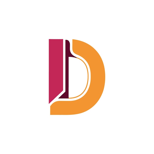 Carta creativa d diseño de logotipoD concepto de diseño de logotipo de letra modernaD marca de logotipo