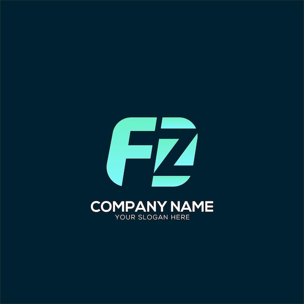 Carta creativa FZ logotipo ZF diseño plantilla vector elemento de marca gráfica