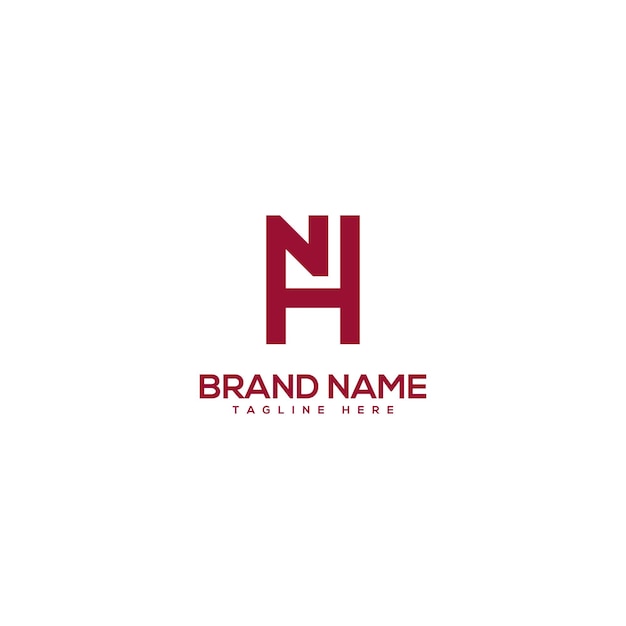 Carta creativa moderna NH HN elemento vectorial del diseño del logotipo Iniciales logotipo de la empresa