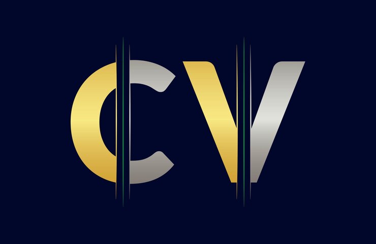 Vector carta cv logotipo colorido en el círculo ilustración del logotipo vectorial