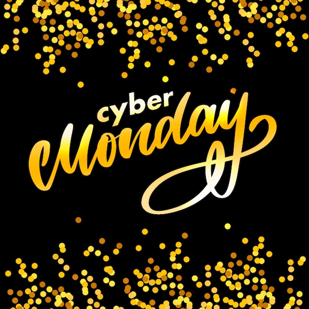 Carta de cyber monday. banner de rebajas de cyber monday