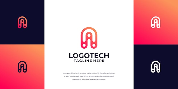 carta de diseño de logotipo abstracto Una empresa de tecnología de logotipo