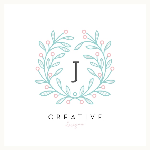 Carta de diseño de logotipo floral de lujo de la A a la Z para el negocio de belleza cosmética