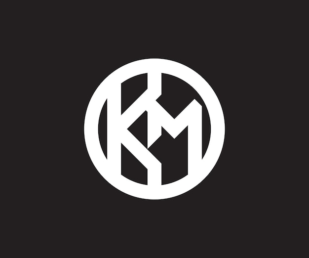 carta de diseño de logotipo de monograma KM Carta creativa marca logotipo profesional