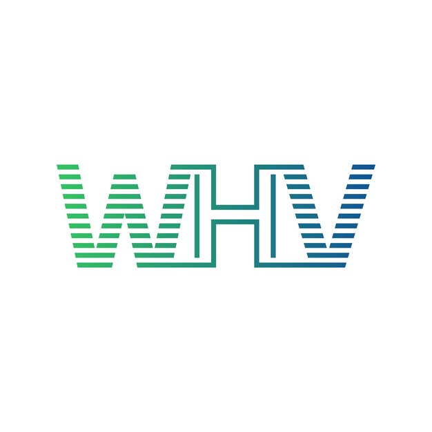 Carta de diseño de logotipo de WHV moderna WHV minimalista profesional y versátil icono de marca para la identidad empresarial