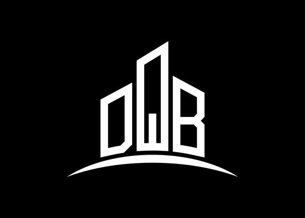 Carta DQB edificio vector monograma plantilla de diseño de logotipo Edificio Forma logotipo DQB