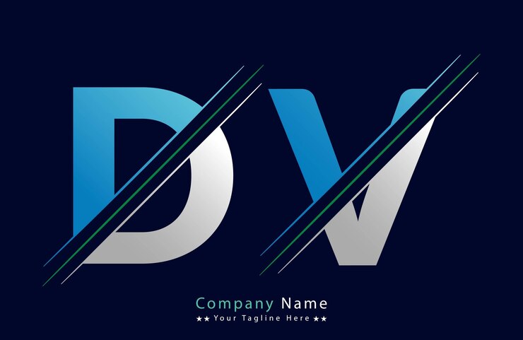 Vector carta dv logotipo colorido en el círculo ilustración del logotipo vectorial