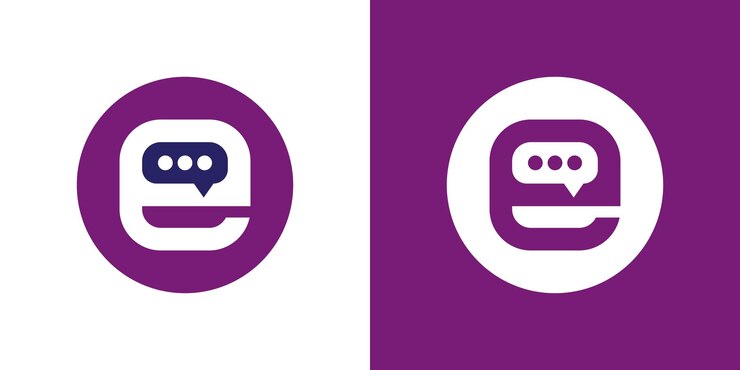 Carta E Logotipo de chat plantilla diseño vectorial Carta C registro de comunicación de burbuja de habla