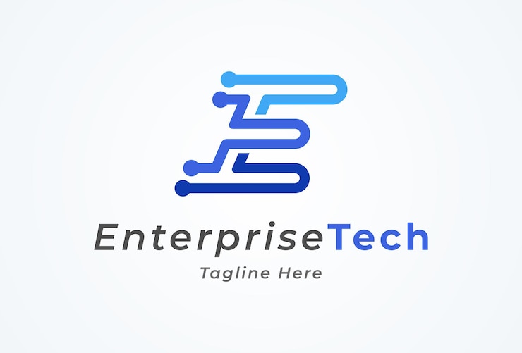Vector carta e tecnología la letra e del logotipo con inspiración en el diseño del logotipo de estilo tecnológico diseño de logotipo de vector plano
