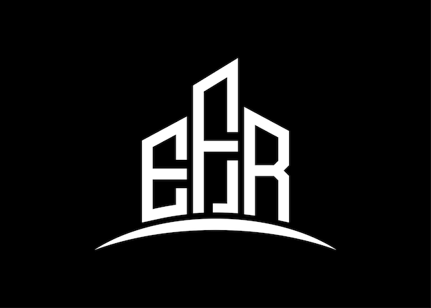 Carta EFR Monograma vectorial del edificio plantilla de diseño del logotipo Forma del edificio Logotipo EFR